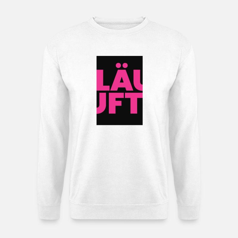 Kørende Fuchsia Typo-Bold på sort - Unisex sweater - hvid