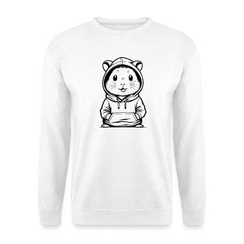Hamster Hoodie Streetwear - Unisex Pullover - Weiß - Vorne