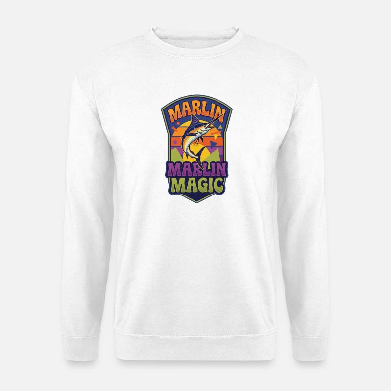 Marlin Magic Retro Sunset - Unisex Pullover - Weiß