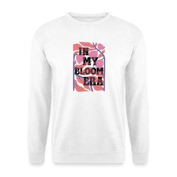 Bloom Nebula Florale Textkunst - Unisex Pullover - Weiß - Vorne