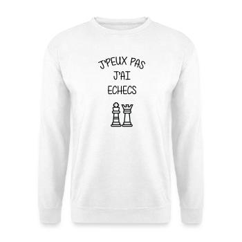 Ich kann keinen Schach-Humor-Club haben - Unisex Pullover - Weiß - Vorne