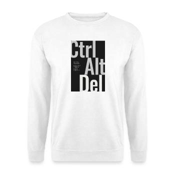 CTRL ALT DEL – Typografie Poster Minimal Design - Unisex Pullover - Weiß - Vorne