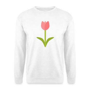 Tulpen-Silhouette in Blüte - Unisex Pullover - Weiß - Vorne - Alina (178cm) & Michal (187cm)