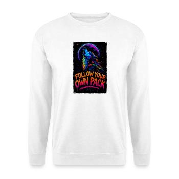 Loup Alpha Multicolore Design Follow Your Own Pack - Sweat-shirt Unisexe - blanc - Devant