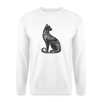 Night Cat Floral Elegance - Unisex Sweatshirt - white - Front