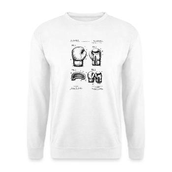 Plan de brevet des gants de boxe - Sweat-shirt Unisexe - blanc - Devant