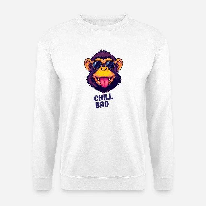 Chill Bro Monkey - Unisex Sweatshirt - white