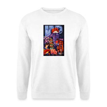 Japanische künstlerische Illustration – Mount Fuji Sun - Unisex Pullover - Weiß - Vorne