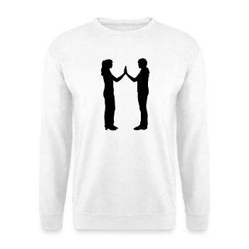 Menschen Gruppe Silhouette Freunde Team Zusammen - Unisex Pullover - Weiß - Vorne