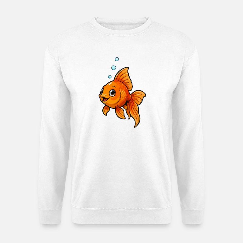 Fröhlicher Goldfisch Cartoon - Unisex Pullover - Weiß