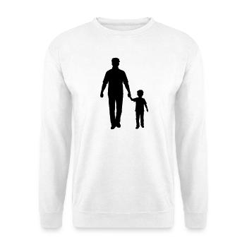 Vater Kind Silhouette Spazieren Familie Papa Liebe - Unisex Pullover - Weiß - Vorne