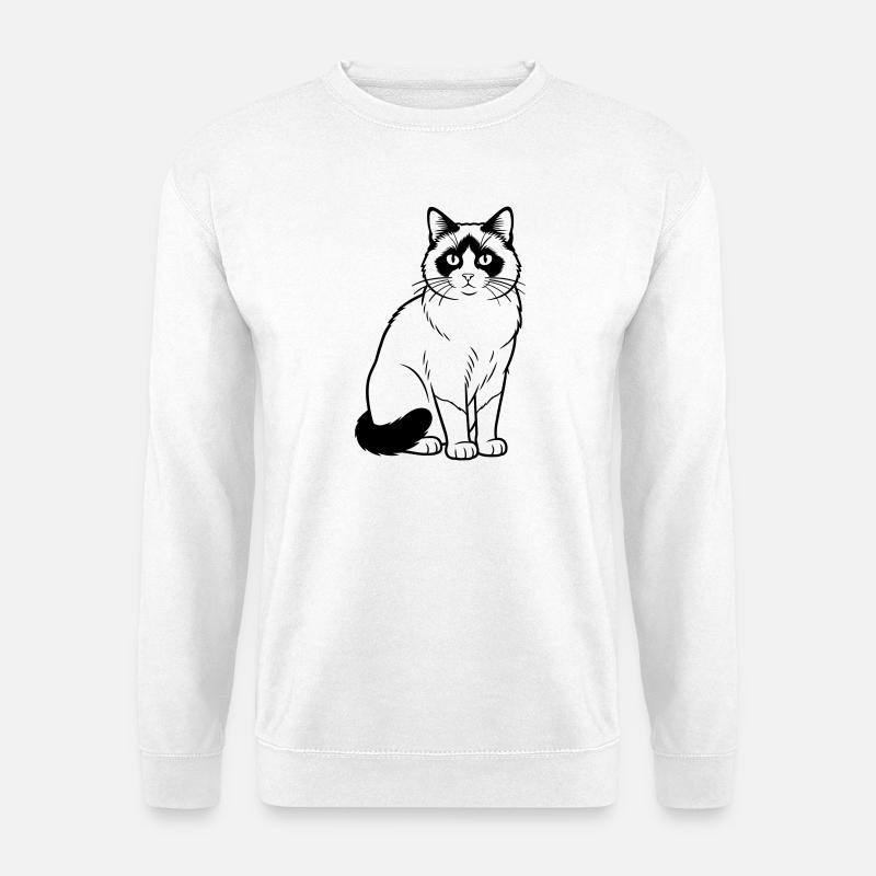 Chat Raquette - Sweat-shirt Unisexe - blanc