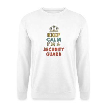 Bleib ruhig Ich bin ein Sicherheitsmann Lustiger Offizier Sicherheit - Unisex Pullover - Weiß - Vorne