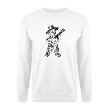 Sketch du garçon au ukulélé - Sweat-shirt Unisexe - blanc - Devant