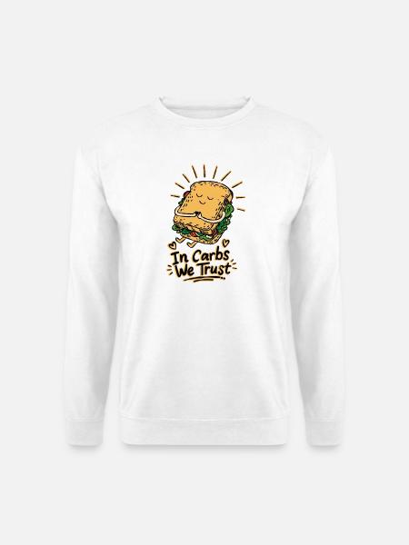 Bei Kohlenhydraten vertrauen wir Sandwich Doodle - Unisex Pullover - Weiß