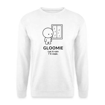 Gloomie – Let It Rain | Cozy Rainy Day Mood - Unisex Pullover - Weiß - Vorne