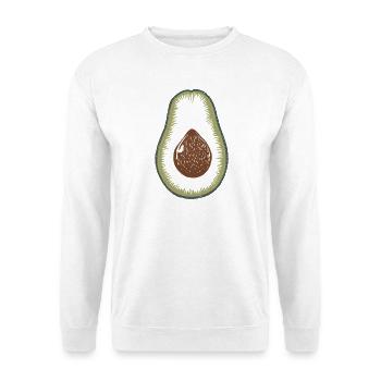 Avocado Botanische Linolschnitt Illustration - Unisex Pullover - Weiß - Vorne