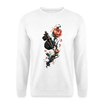 Steampunk-Nadel und Blumen - Unisex Pullover - Weiß - Vorne