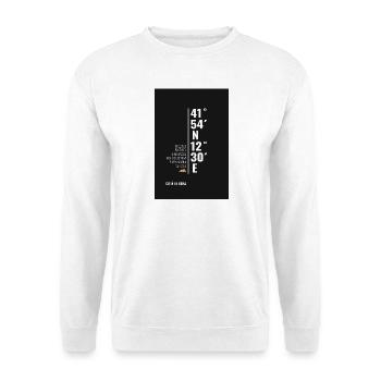 Rom Koordinaten Poster Minimalistisch - Unisex Pullover - Weiß - Vorne