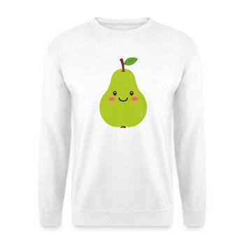 Green Kawaii Pear – Sweet Fruit Design - Unisex Sweatshirt - white - Front