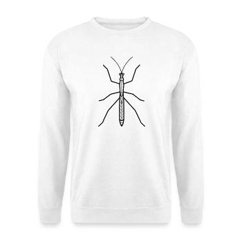 Stick-Insekt - Unisex Pullover - Weiß - Vorne - Alina (178cm) & Michal (187cm)