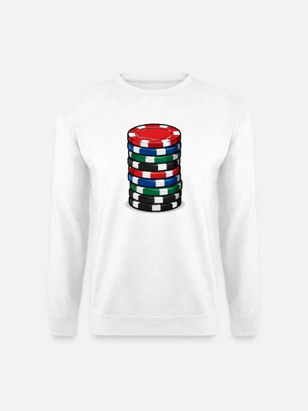 Pokerchip Stack Farbexplosion - Unisex Pullover - Weiß