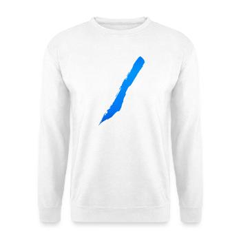 Pinselstrich - Wilder Style Streifen - Unisex Pullover - Weiß - Vorne - Alina (178cm) & Michal (187cm)