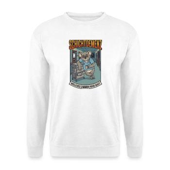 Schichtdemenz Pflege – Welches Zimmer war das? - Unisex Pullover - Weiß - Vorne - Alina (178cm) & Michal (187cm)