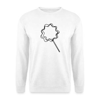 Zuckerwatte handgezeichnet - Unisex Pullover - Weiß - Vorne - Alina (178cm) & Michal (187cm)