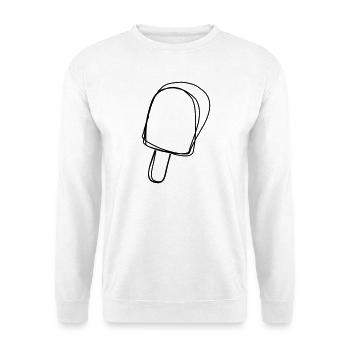 Stieleis handgezeichnet - Unisex Pullover - Weiß - Vorne - Alina (178cm) & Michal (187cm)