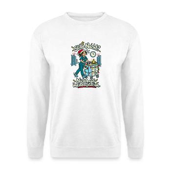 Stille Nacht Nicht auf Station - Unisex Pullover - Weiß - Vorne - Alina (178cm) & Michal (187cm)