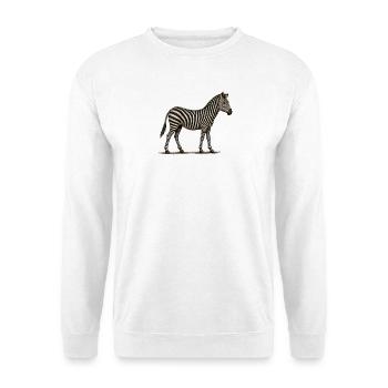 GEEKLEY – Bestiarium – Zebra - Unisex Pullover - Weiß - Vorne - Alina (178cm) & Michal (187cm)