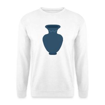 Azure Vase Silhouette Art - Unisex Pullover - Weiß - Vorne - Alina (178cm) & Michal (187cm)