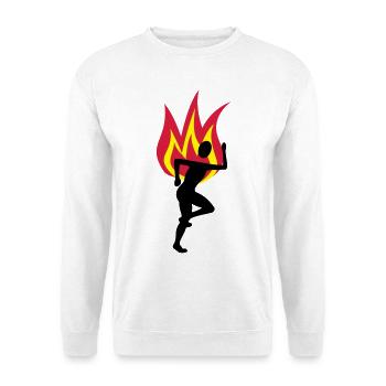 Jogger fire flame - Unisex Sweatshirt - white - Front