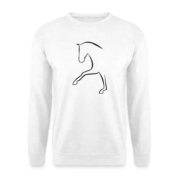2541614 128432776 Dressurpferd - Unisex Pullover - Weiß - Vorne