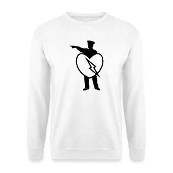 Police Heart Police Policier Love Heart Gift - Sweat-shirt Unisexe - blanc - Devant