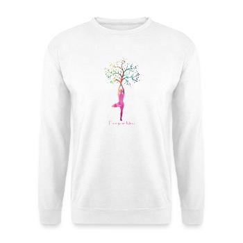 Baum Yoga Freiheit Silhouette Free your Mind - Sweat-shirt Unisexe - blanc - Devant