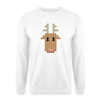pixel reindeer - Unisex Sweatshirt - white - Front