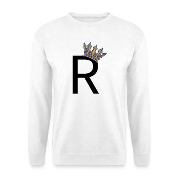 R mit Krone – Royal Typo Design - Unisex Pullover - Weiß - Vorne