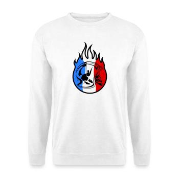 casque sp flamme 3b - Sweat-shirt Unisexe - blanc - Devant