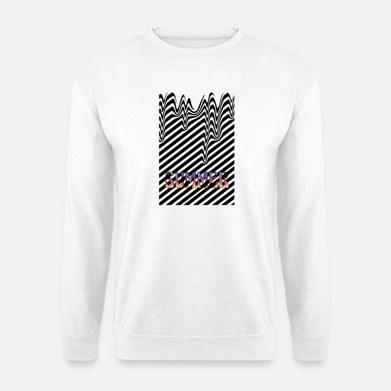Sommerhitze schwarze Streifen - Unisex Pullover - Weiß