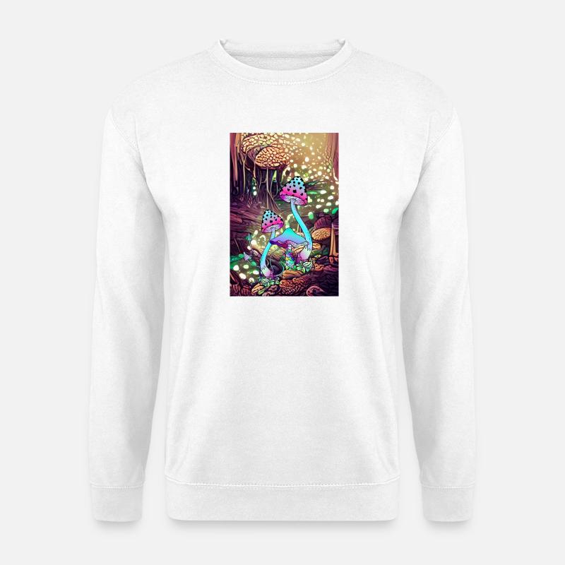 Magic Mushroom Landscape artwork - Unisex Pullover - Weiß
