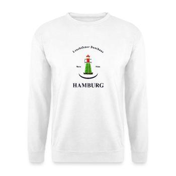 Hamburg Leuchtturm Bunthaus, Handzeichnung - Unisex Pullover - Weiß - Vorne