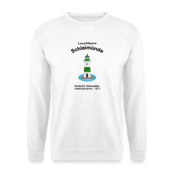 Leuchtturm grün-weiß Schleimünde Ostsee, Zeichnung - Unisex Pullover - Weiß - Vorne