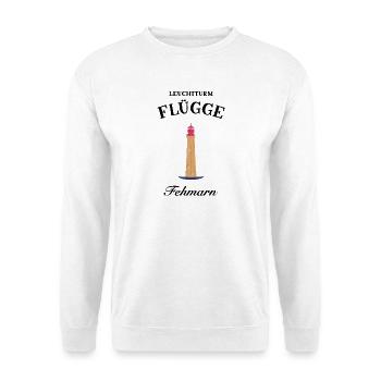 Leuchtturm Flügge auf Fehmarn, Ostsee, Poster - Unisex Pullover - Weiß - Vorne