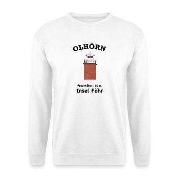 Insel Föhr, kultiger Leuchtturm Olhörn, Nordsee - Unisex Pullover - Weiß - Vorne