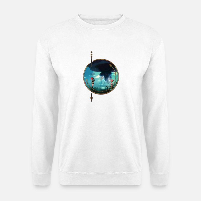 Stunning jellyfish float in the sky - Unisex Sweatshirt - white