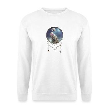 Wunderbarer eleganter Pfau - Unisex Pullover - Weiß - Vorne