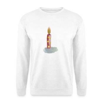 Hand Drawn Birthday Candle with Stars - Unisex Sweatshirt - white - Front
