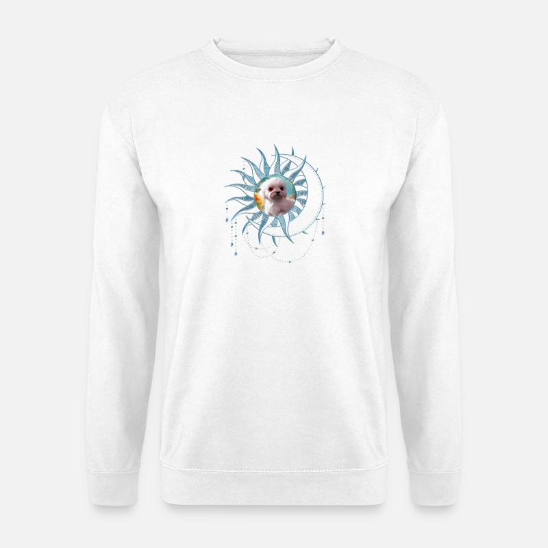 Chiot mignon avec des fleurs - Sweat-shirt Unisexe - blanc